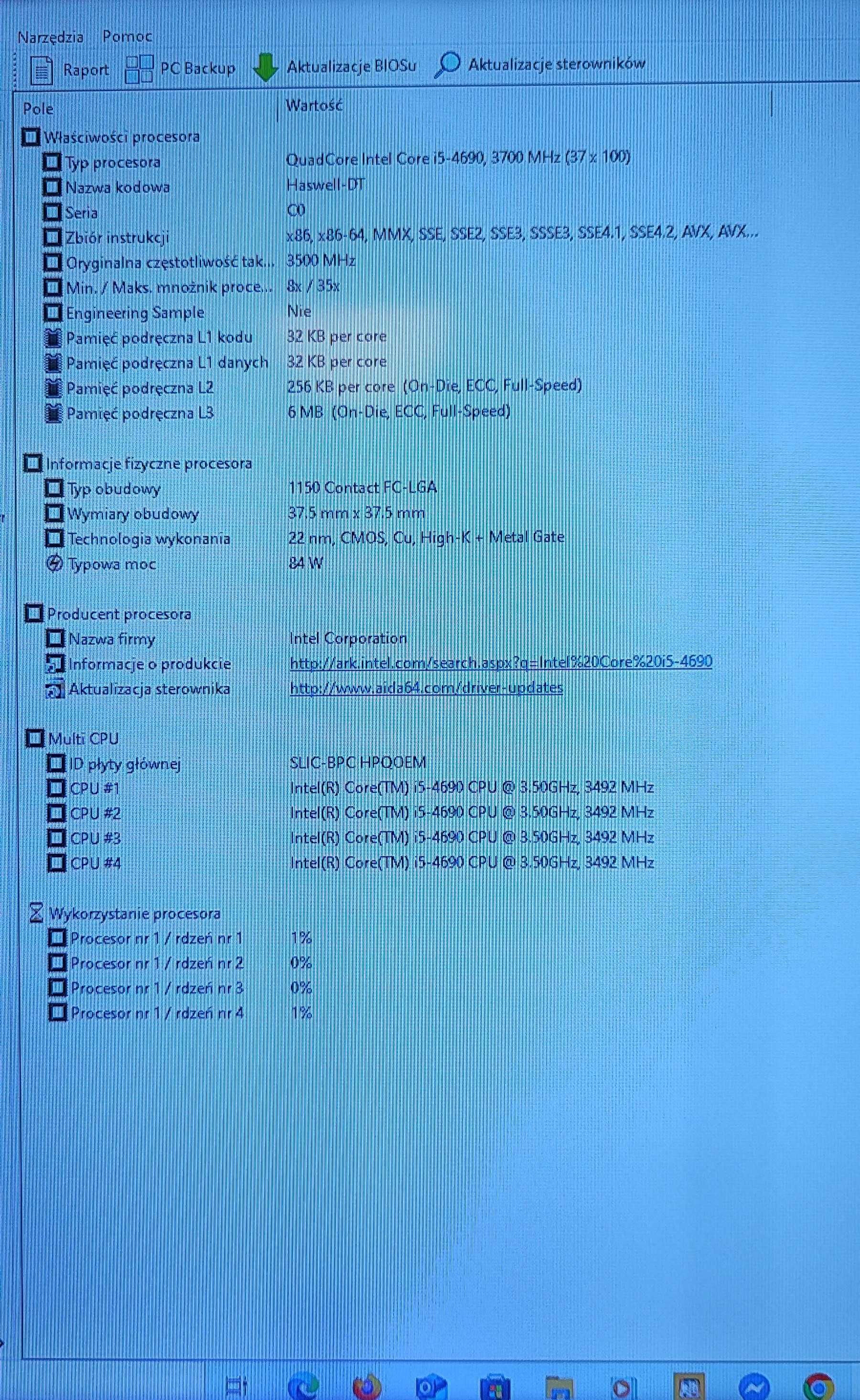 Komputer HP ProDesk 600 G1, Intel Core i5-4690; DDR3 8GB (BEZ DYSKU)
