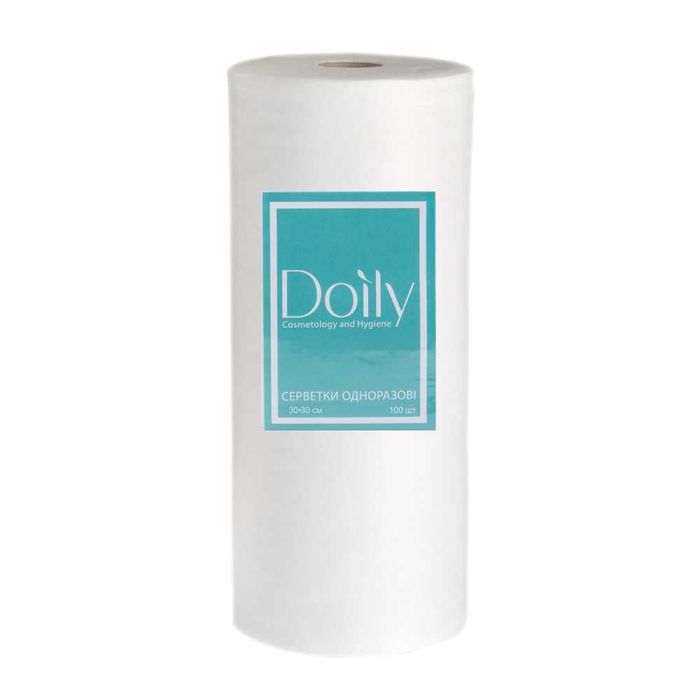 Серветки одноразові в рулоні Doily 30х30см спанлейс 100 шт/рул