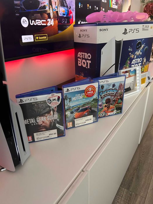 Ps5 Slim C/ Nova e Garantia+2 Comandos+4 Jogos+Caixa Playstation 5