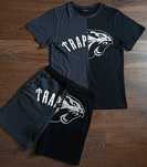 Trapstar Shooters Set Black & Grey (T-Shirt + Shorts, Unisex)