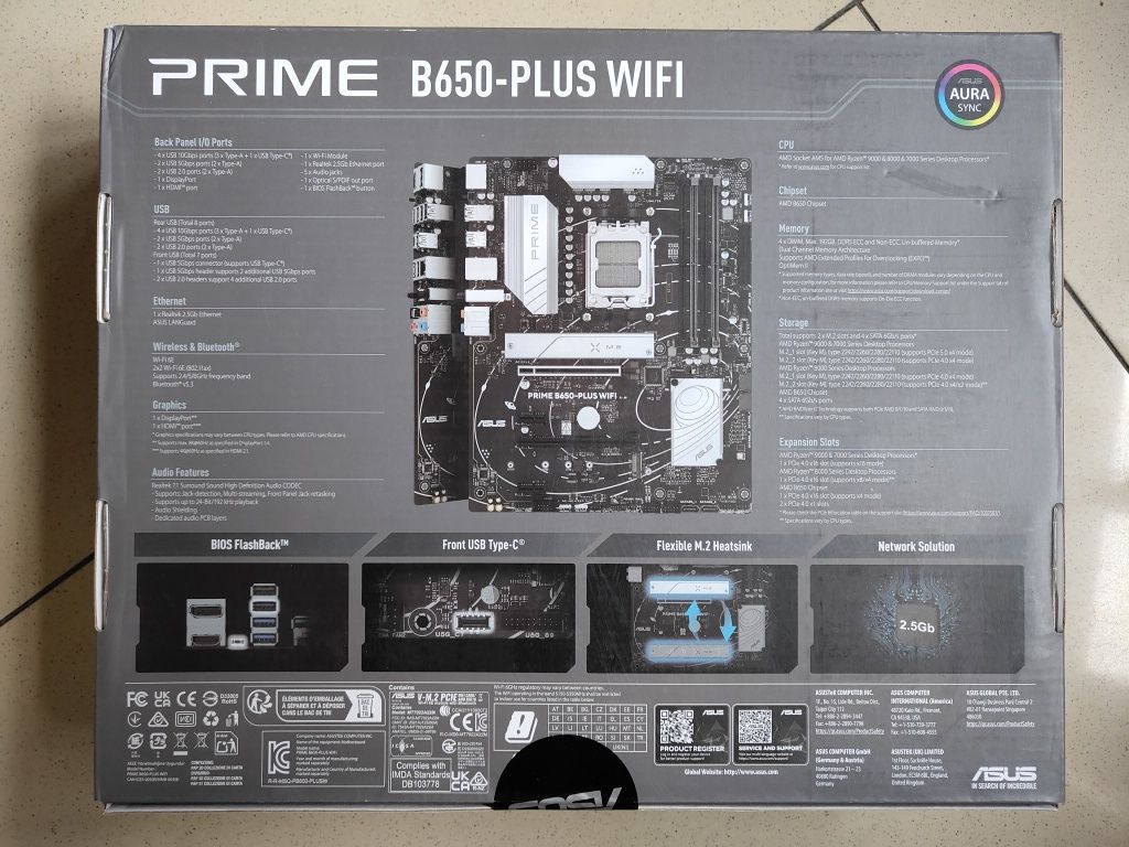 Мат. пл. ASUS B650-PLUS WIFI/Ryzen 7 7700/16 (2х8) Gb DDR5/башта ARGB