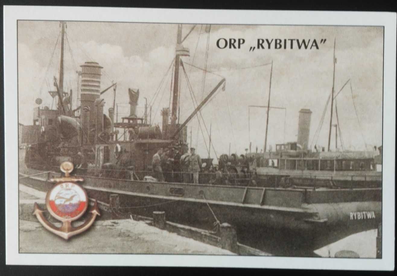 Pocztówka Militaria Okręt ORP Rybitwa 1926 rok reprint