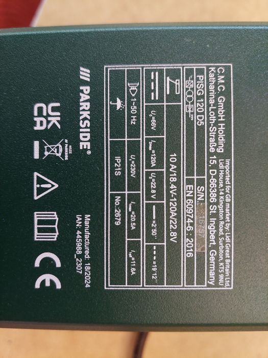 Инверторный сварочный аппарат Parkside PISG 120 D5