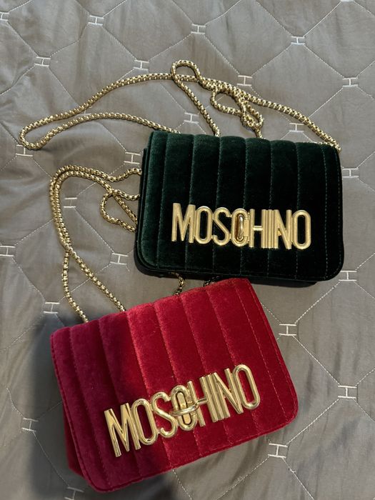 Сумка бархат червона зелена