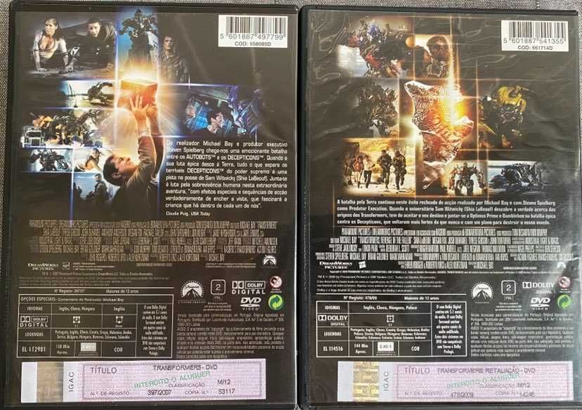 Filmes da Saga, "Transformers" em DVD