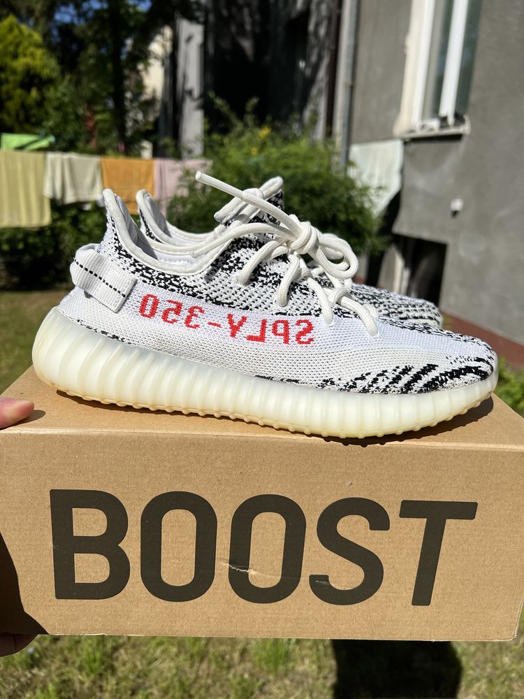 Adidas Yeezy Boost 350 V2 Zebra sneakersy niskie czarno białe kanye 40