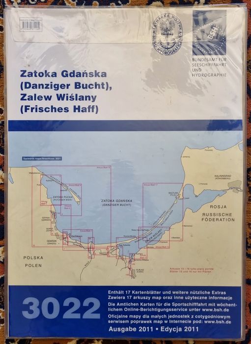 Mapa morska nawigacyjna Zatoka Gdańska Zalew Wiślany 3022