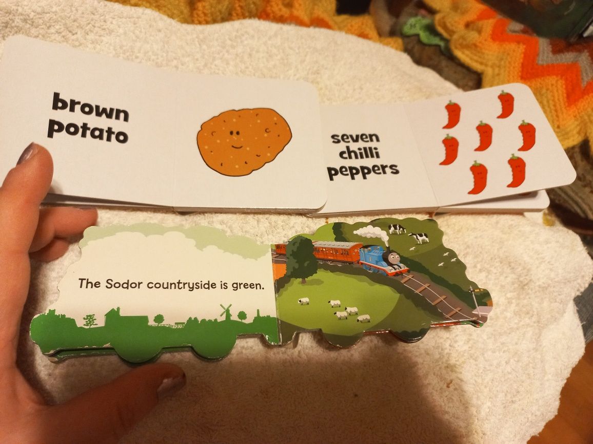 Детская картон книга английский счет цвета паровозик томас набором