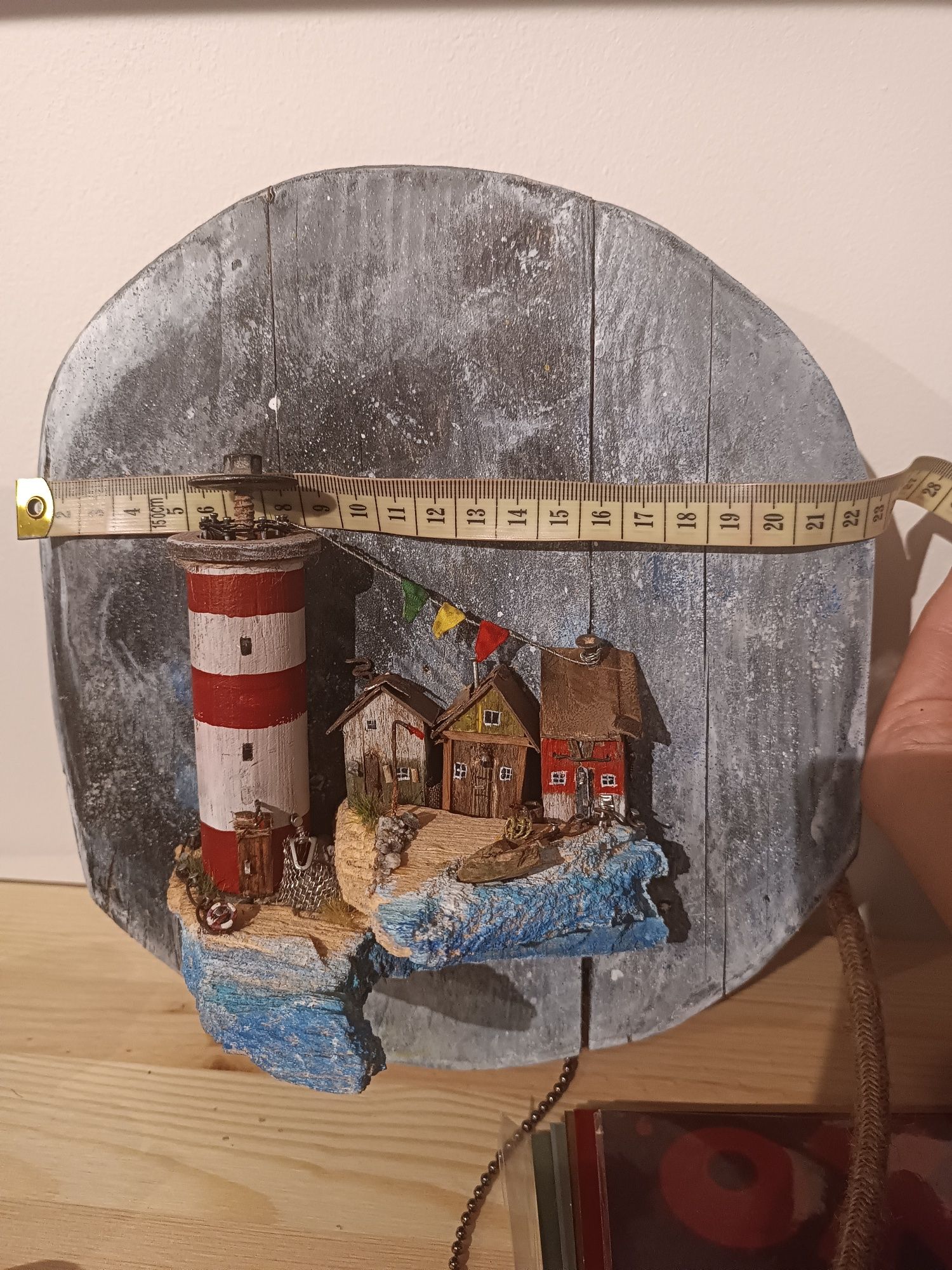 Lampka handmade rękodzieło latarnia morska