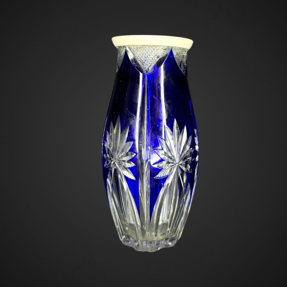 Krzystałowy wazon kobalt niebieski B41832