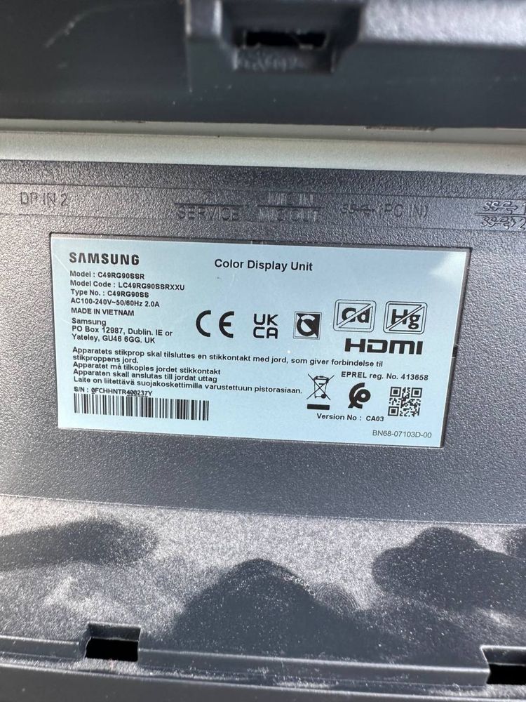 Samsung odyssey g9 C49RG90SSI битый, на запчасти
