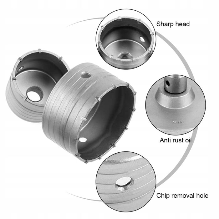 Zestaw 10 wierteł garnkowych do ścian SDS Plus, 35-45mm