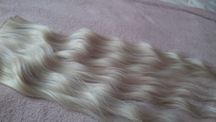 włosy naturalne Rosyjskie na tasmie 52 cm platynowy blond