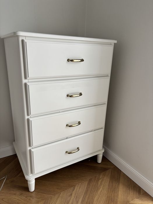 Komoda Ikea biała, złote uchyty
