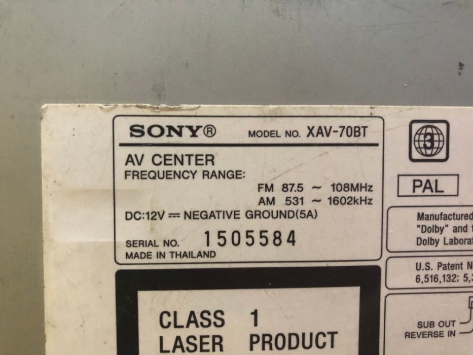 Оригинальная Автомагнитола Sony XAV-70BT донор.На органы!