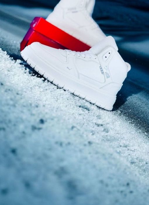 Жіночі зимові кросівки Puma/натуральная кожа/белые зимние ботинки пума