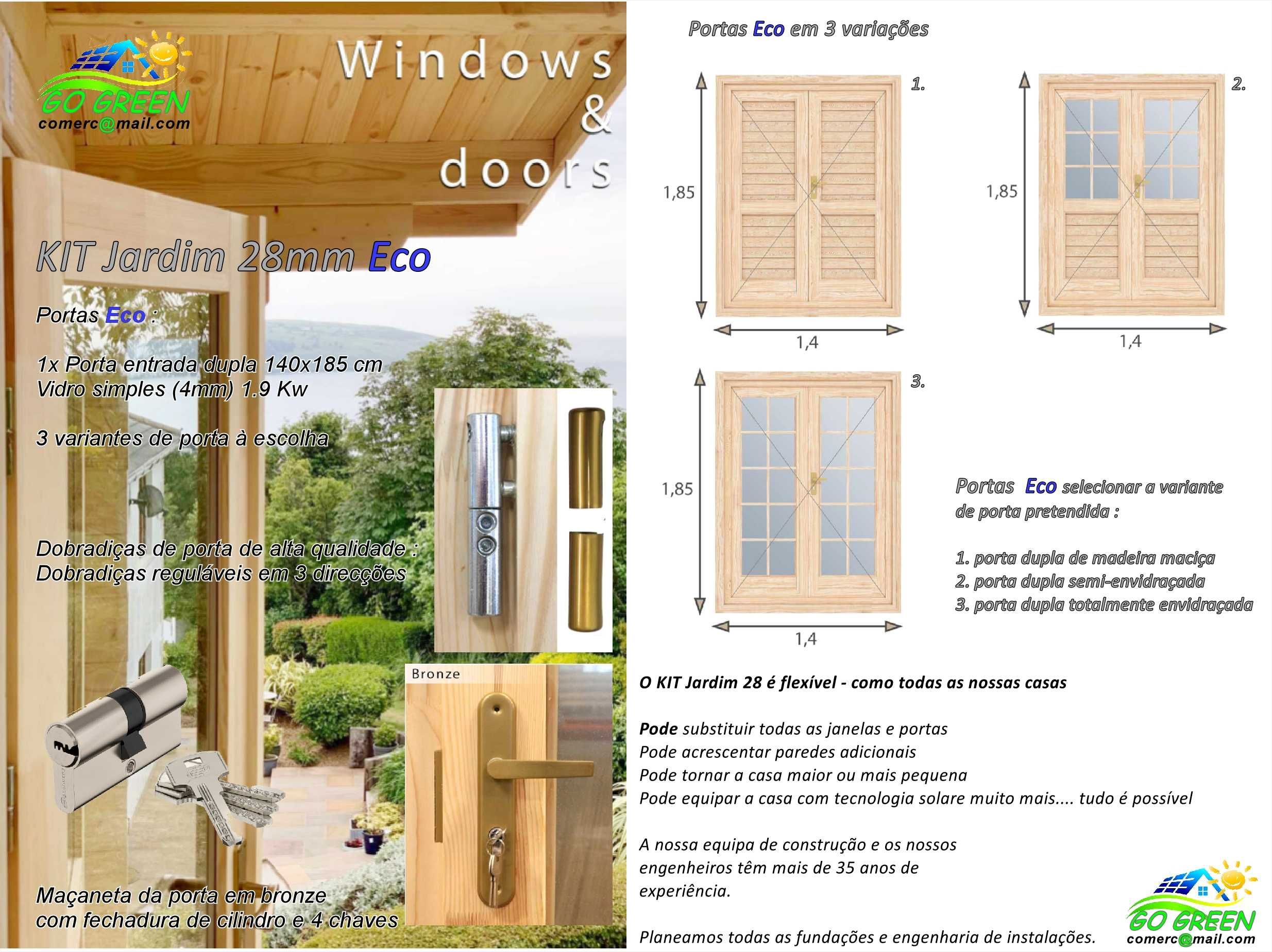 Casa madeira KIT MICRO 28mm Eco 3x2 m- Coberta 9m²