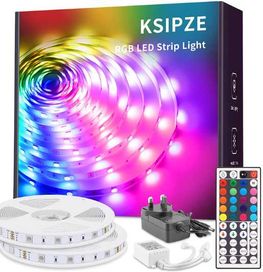 KSIPZE Taśma LED RGB, 20 m, zmiana kolorów, pilot