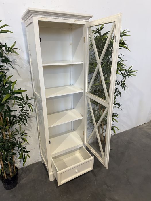 Ładna biała sosnowa witrynka słupek szuflada super stan dowóz wysyłka