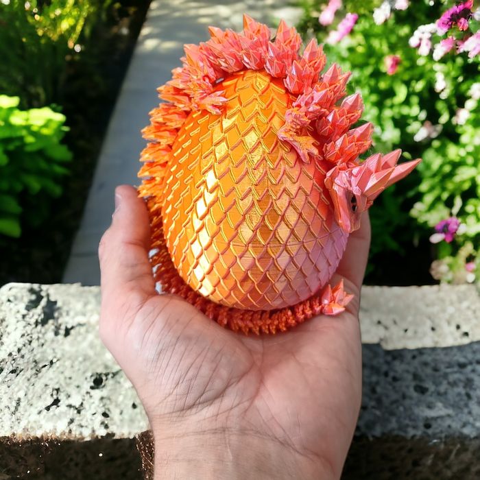 Kryształowy Smok Mini + Jajko, 30cm Długość, Figurka Przegubowa, 25B4S
