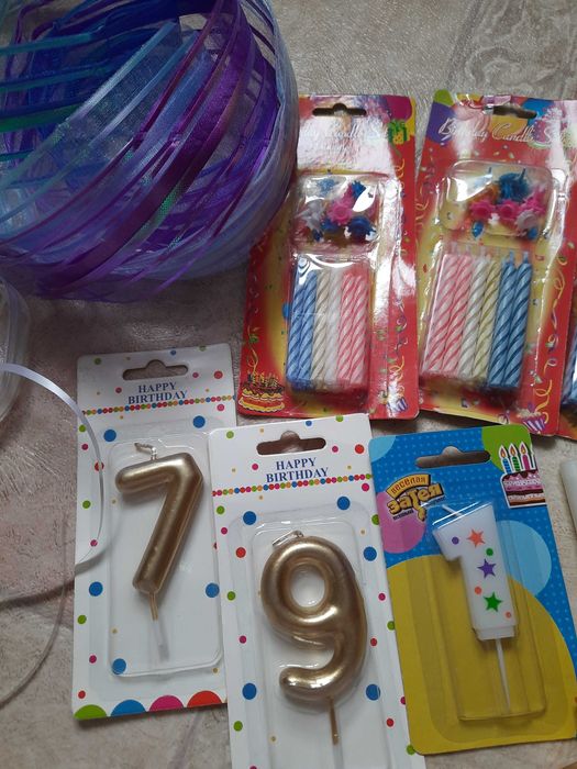 Набор Разноцветные Свечи в торт / цыфры