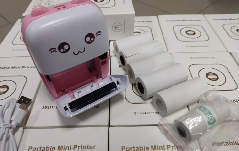 Портативный мини принтер 1 рулонов Mini Printer