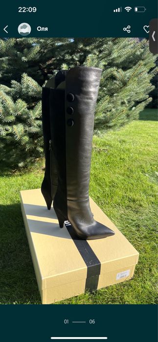 Жіночі чорні шкіряні чоботи Aniye By