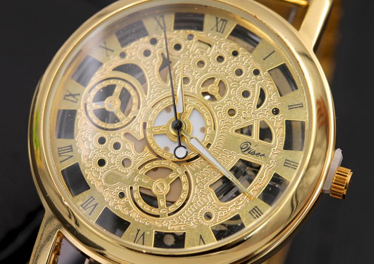 Наручные женские часы СКЕЛЕТОН золото/серебро 2цвета / годинник