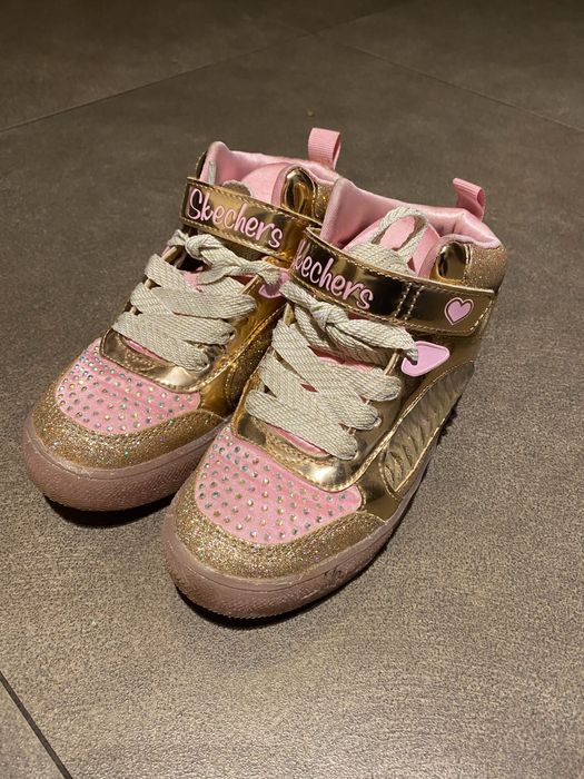 Sketchers świecące Led wysokie botki buty sneakersy 32