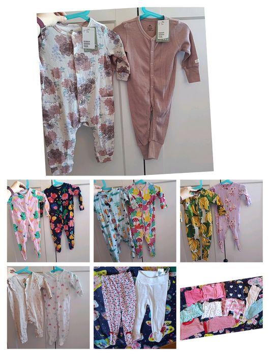Pajace dla dziewczynki 74cm next h&m f&f dwie sztuki nowych