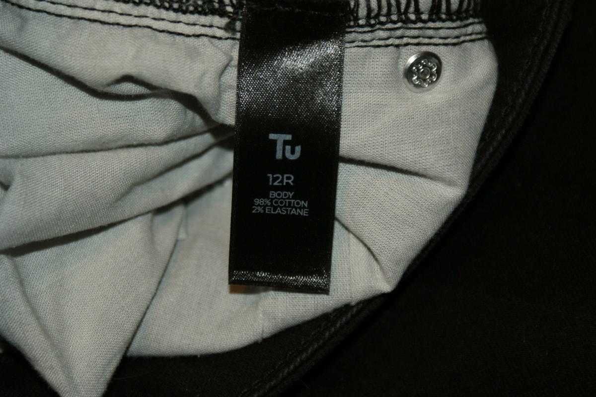 Denim by Tu czarne jeansy damskie flare bootcut modne L 40
