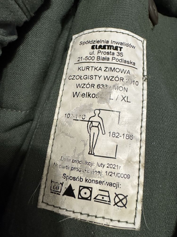 Kurtka Zimowa Czołgisty wzór 633/MON rozmiar L/XL