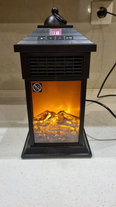 Mini kominek elektryczny 400W farelka lampion grzejący latarnia mały