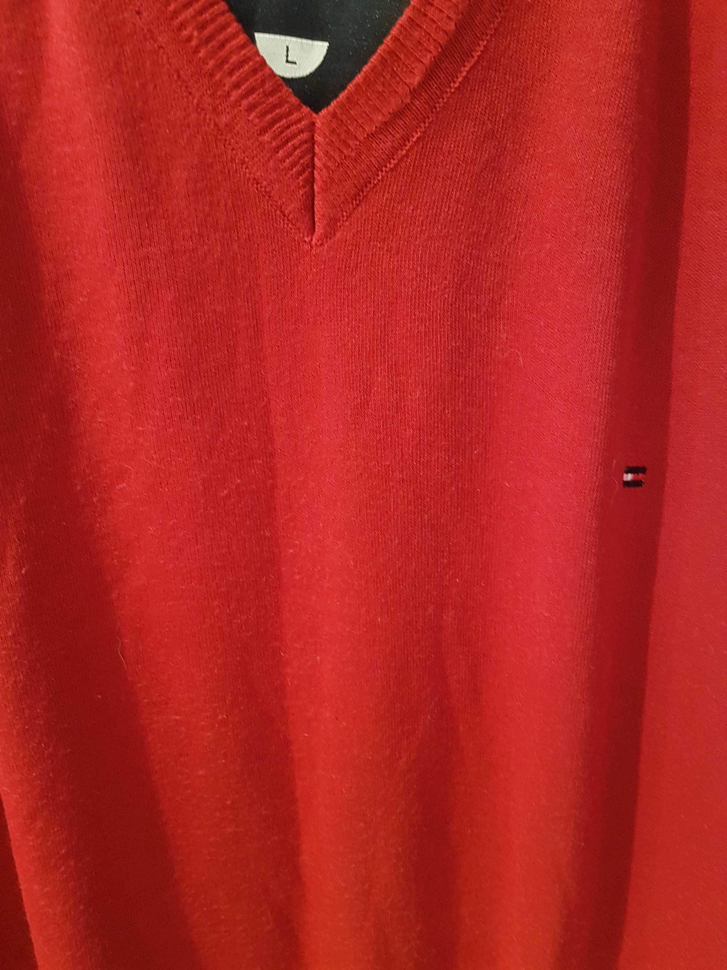 Czerwony męski sweter rozm. L