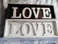Obraz ozdoba love napis