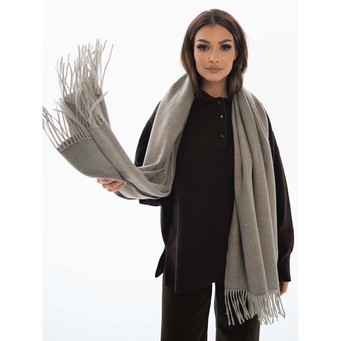 szal gładki damski w ciemnoszarym kolorze - peterson