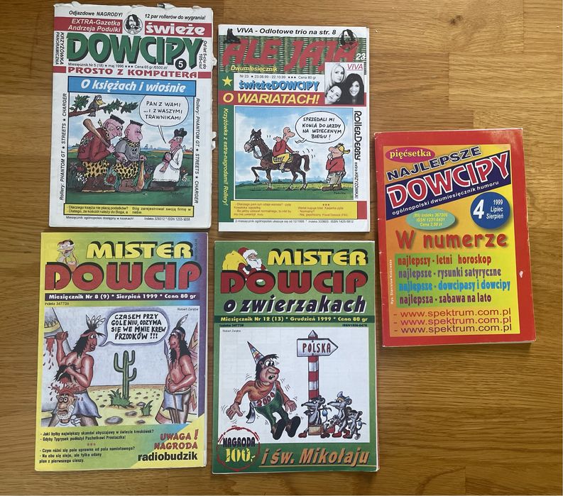 Duży zestaw gazetek z dowcipami, żartami, humorystycznych