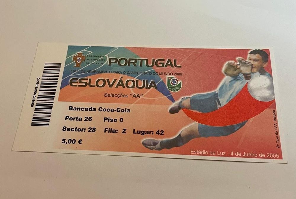 Bilhete Portugal x Eslováquia