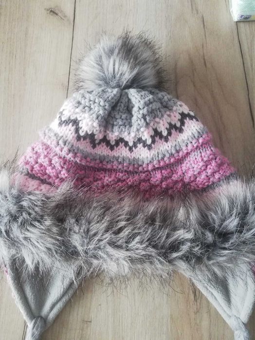 Czapka zimowa ciepła dziewczęca 7 8 134