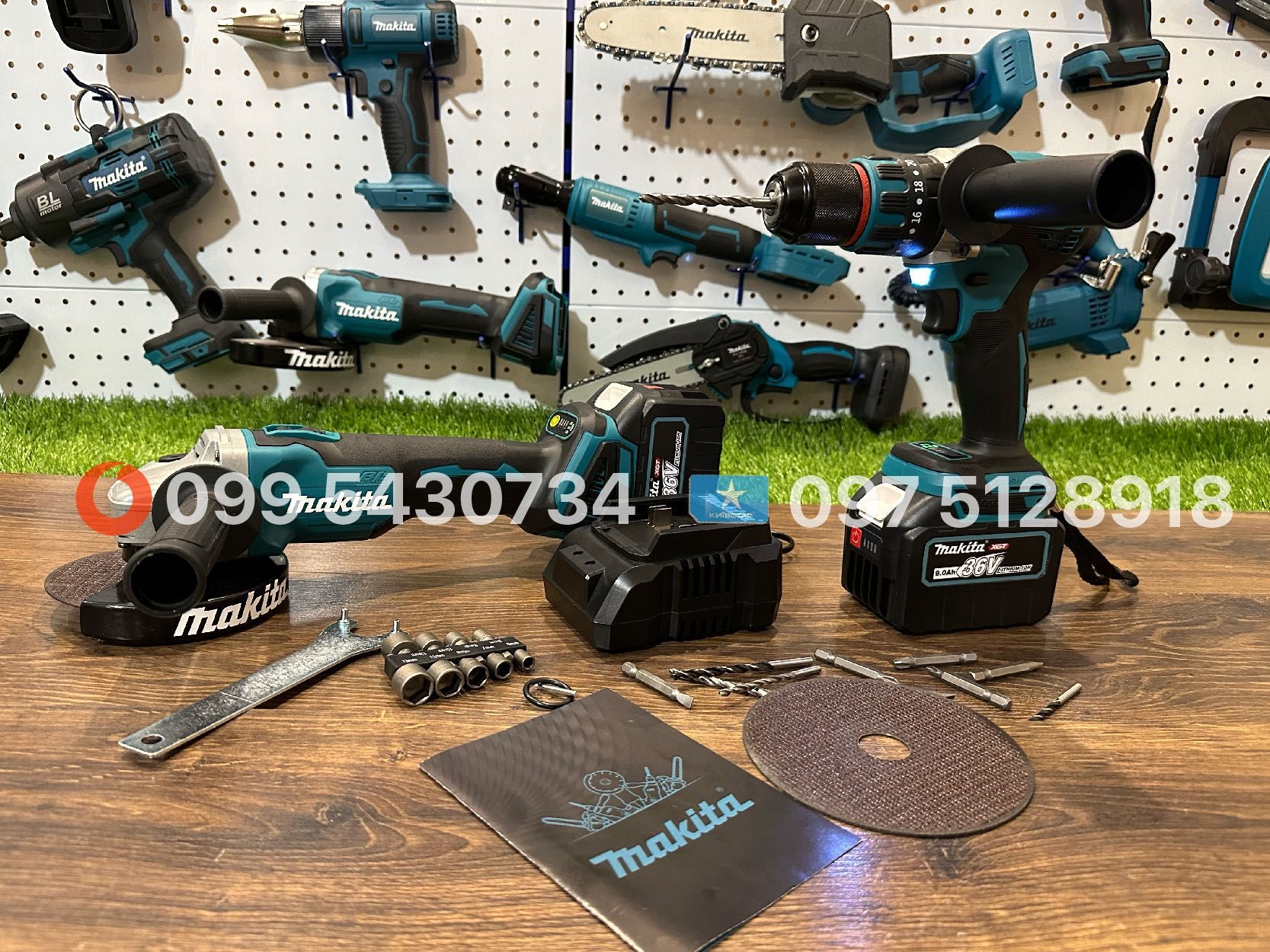 4/1 набір Makita Болгарка Шуруповерт Гайковерт Петрфератор 36V 9Ah