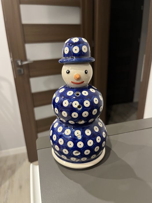 Lampion Bałwan - Ceramika Bolesławiec