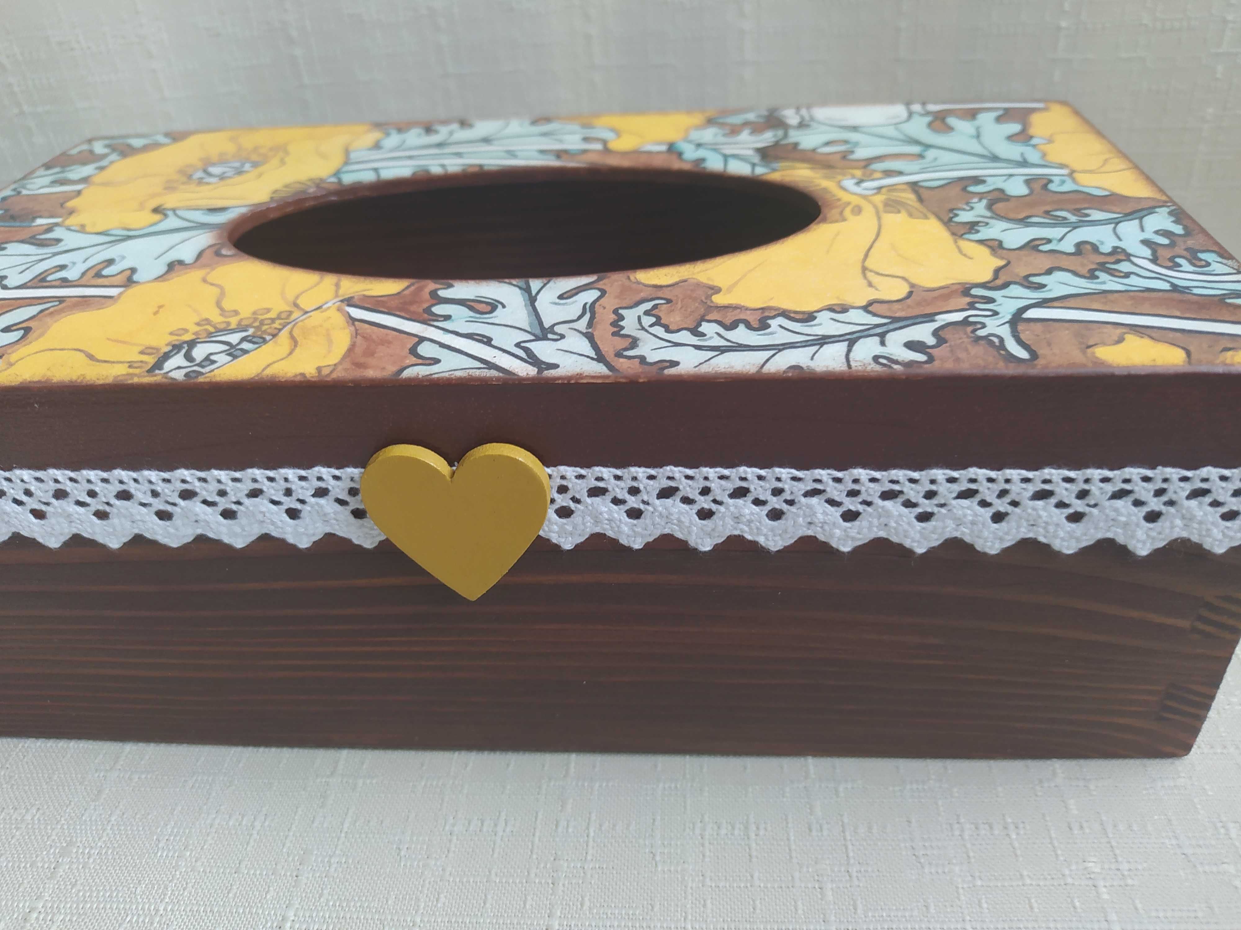 Pudełko na chusteczki (chustecznik) – Żółte kwiaty