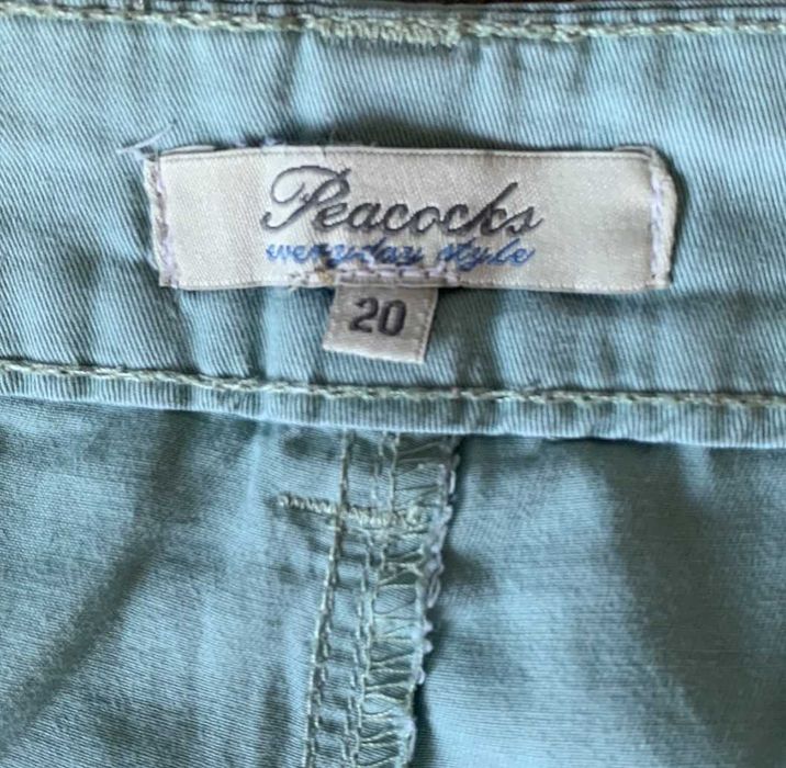 Летние брюки бриджи Peacocks, р.54-56, хлопок БОЛЬШОЙ РАЗМЕР