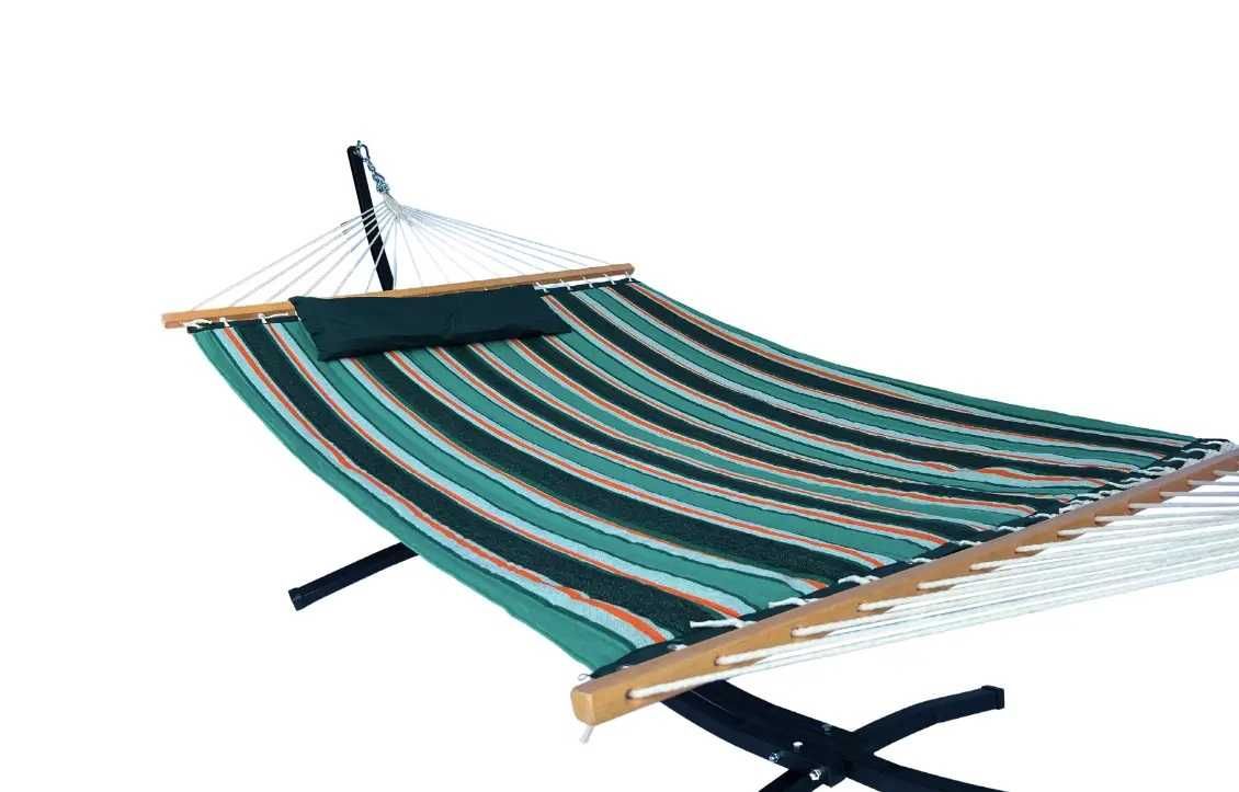 Гамак із планкою Siesta Green XXL 200х150 WCG Стьобана тканина+подушка