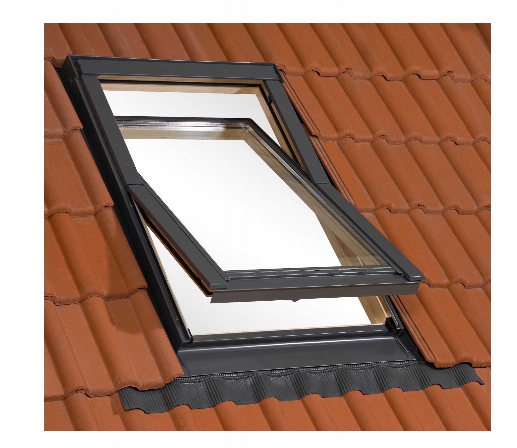Drewniane okno dachowe 3 szybowe zew kolor grafit 78/118 lub 78/140