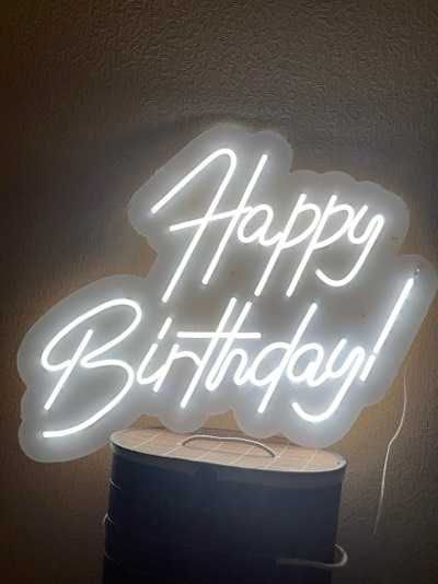 Вивіски Happy Birthday, вивіска День Народження, неоновая вывеска