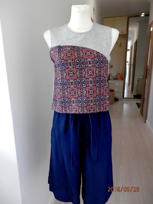 Bluzka Zara Crop Top Do Spodni z Wysokim Stanem Nowy S