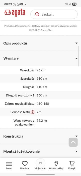 Stół LUNI Agata meble