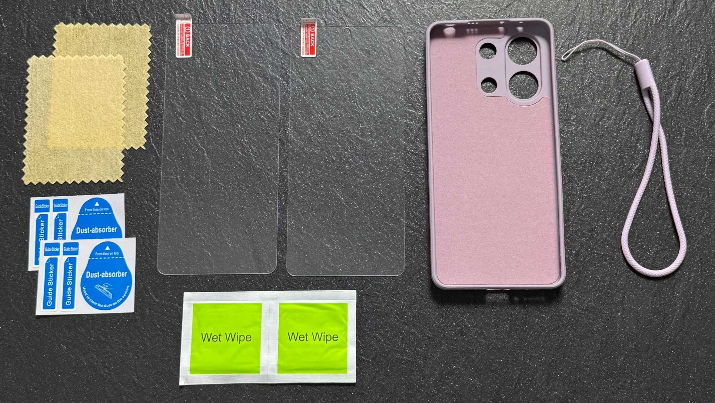 Etui plecki do Xiaomi Redmi Note 13 4G  2 folie ochronne fioletowy
