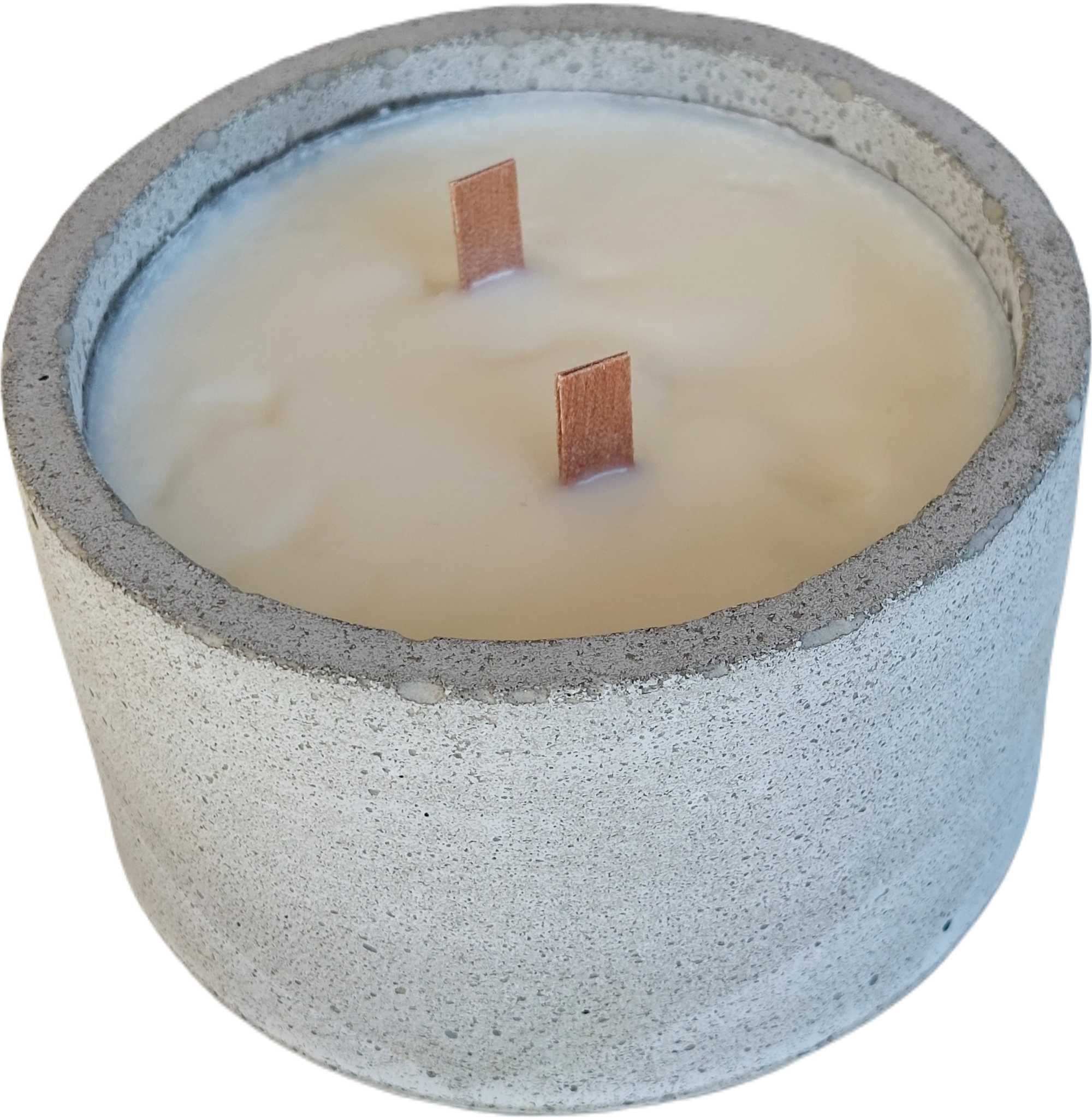 Świeczka sojowa 400g, zapach-pieczone jabłko , ekologiczna w betonie
